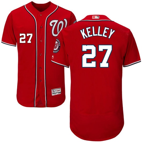 Nationals 27 Shawn Kelley Red Flexbase Jersey - Click Image to Close