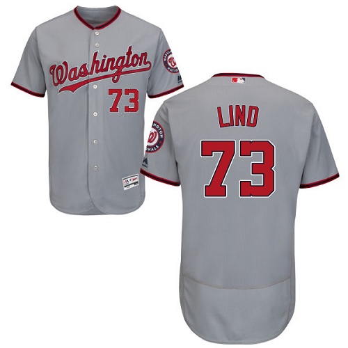 Nationals 73 Adam Lind Gray Flexbase Jersey - Click Image to Close