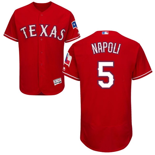 Rangers 5 Mike Napoli Red Flexbase Jersey