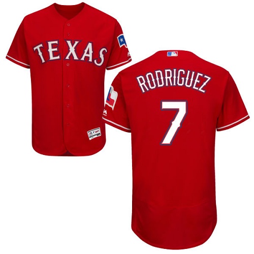 Rangers 7 Ivan Rodriguez Red Flexbase Jersey
