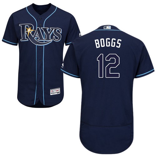 Rays 12 Wade Boggs Navy Flexbase Jersey