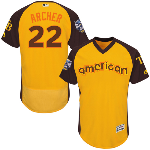 Rays 22 Chris Archer Yellow 2016 MLB All Star Game Flexbase Batting Practice Player Jersey