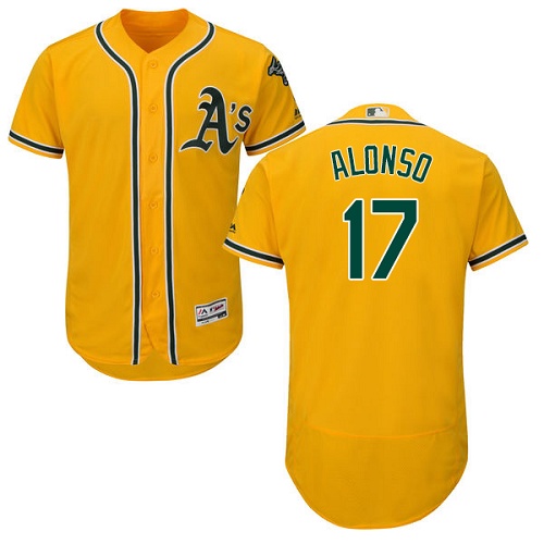 Athletics 17 Yonder Alonso Yellow Flexbase Jersey