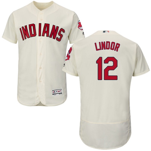 Indians 12 Francisco Lindor Cream Flexbase Jersey Indians 12 Francisco Lindor Cream Flexbase Jersey