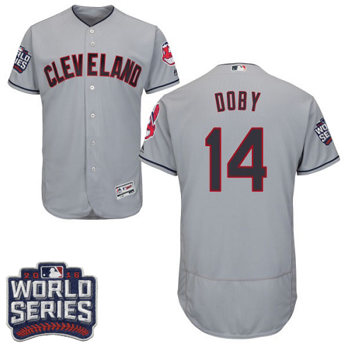 Indians 14 Larry Doby Gray 2016 World Series Flexbase Jersey