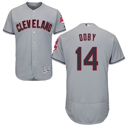Indians 14 Larry Doby Gray Flexbase Jersey