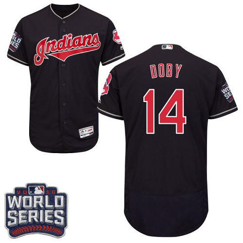 Indians 14 Larry Doby Navy 2016 World Series Flexbase Jersey