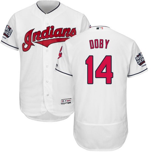 Indians 14 Larry Doby White 2016 World Series Flexbase Jersey