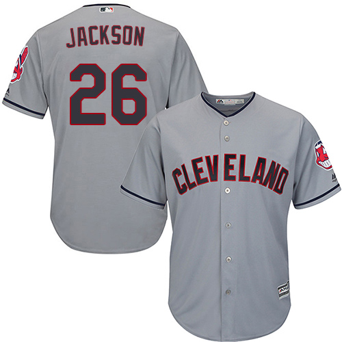 Indians 26 Austin Jackson Gray Youth Cool Base Jersey - Click Image to Close