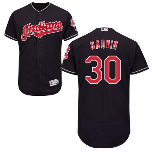 Indians 30 Tyler Naquin Navy Flexbase Jersey - Click Image to Close