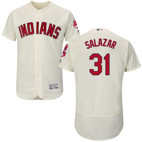 Indians 31 Danny Salazar Cream Flexbase Jersey
