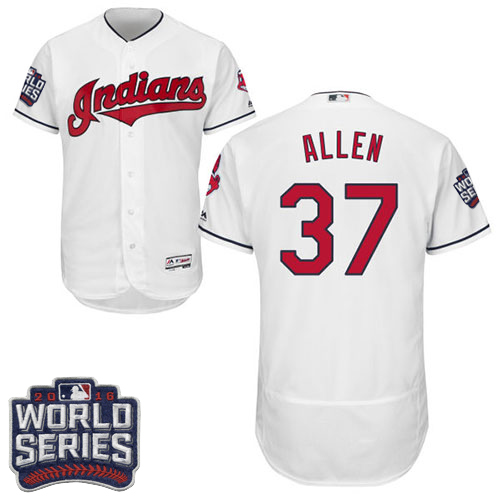 Indians 37 Cody Allen White 2016 World Series Flexbase Jersey