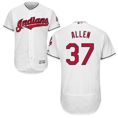 Indians 37 Cody Allen White Flexbase Jersey - Click Image to Close