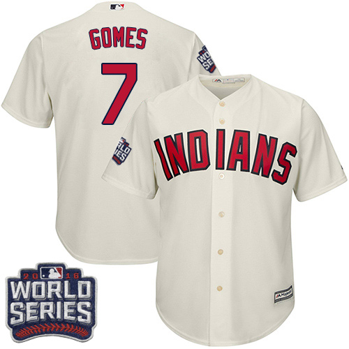 Indians 7 Yan Gomes Cream 2016 World Series Cool Base Jersey Indians 7 Yan Gomes Cream 2016 World Series Cool Base Jersey