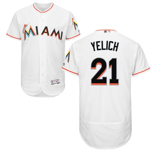 Marlins 21 Christian Yelich White Flexbase Jersey - Click Image to Close