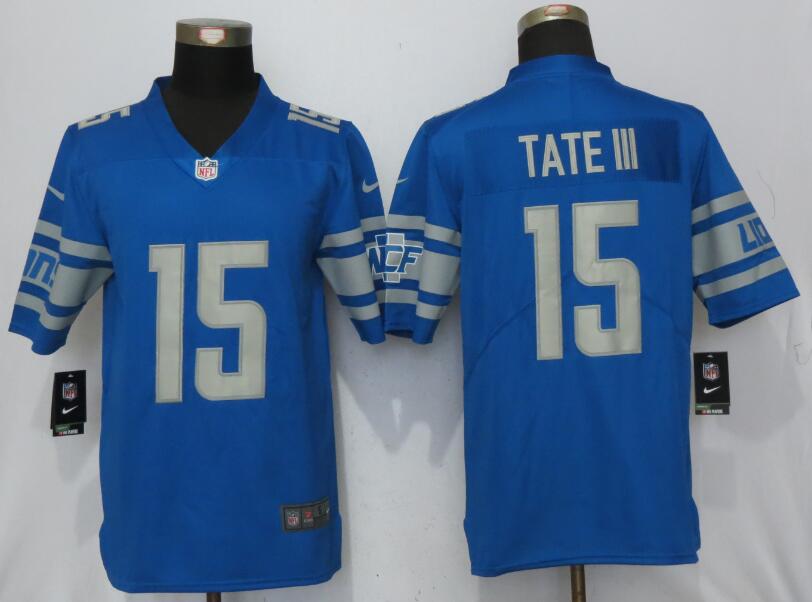 Nike Lions 15 Golden Tate III Blue 2017 Youth Vapor Untouchable Limited Player Jersey