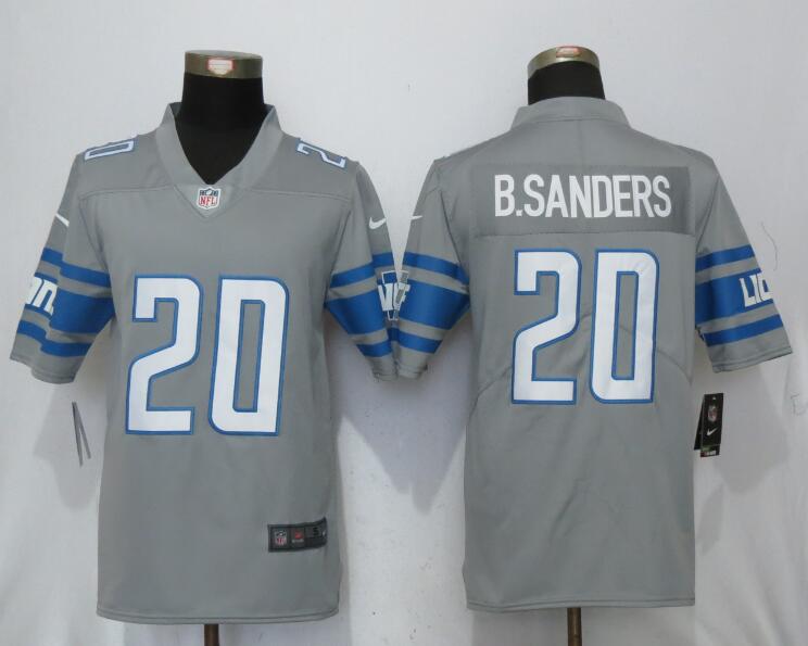 Nike Lions 20 Barry Sanders Gray Color Rush Limited Jersey