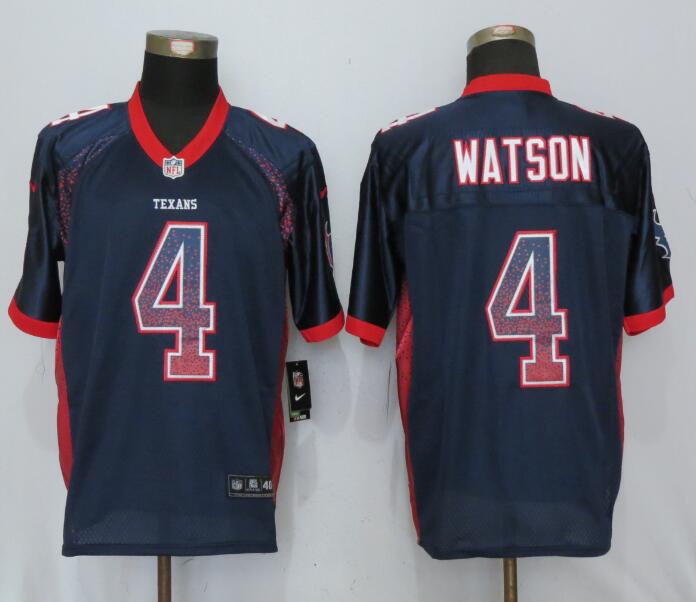 Nike Texans 4 DeShaun Watson Navy Drift Fashion Elite Jersey