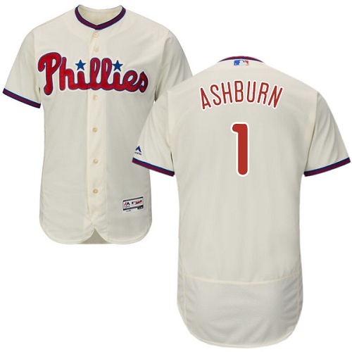 Phillies 1 Richie Ashburn Cream Flexbase Jersey
