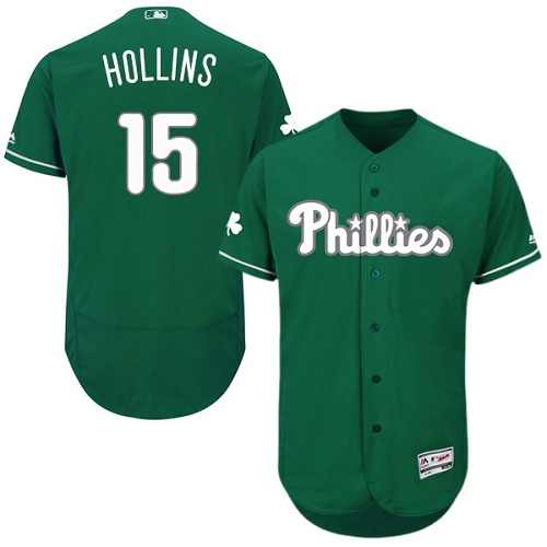 Phillies 15 Dave Hollins Green Celtic Flexbase Jersey