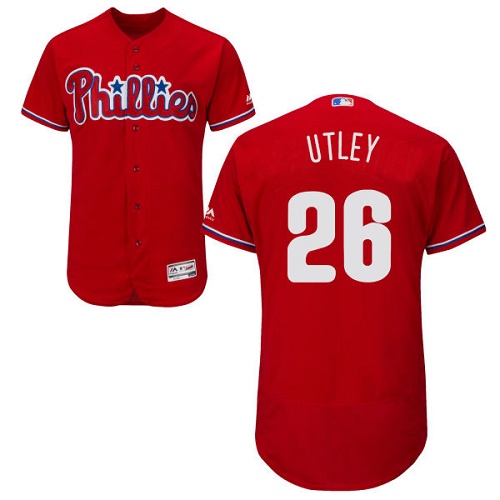 Phillies 26 Chase Utley Red Flexbase Jersey