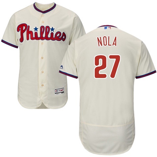 Phillies 27 Aaron Nola Cream Flexbase Jersey