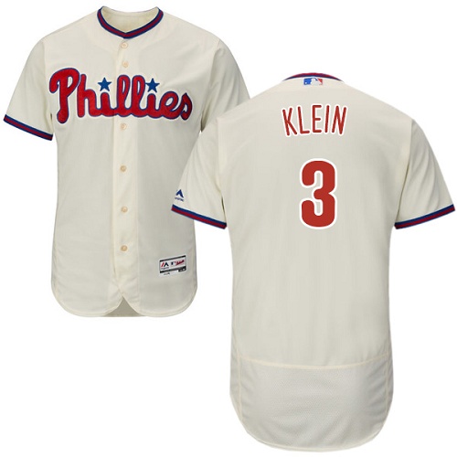Phillies 3 Phil Klein Cream Flexbase Jersey