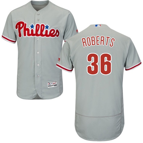 Phillies 36 Robin Roberts Gray Flexbase Jersey