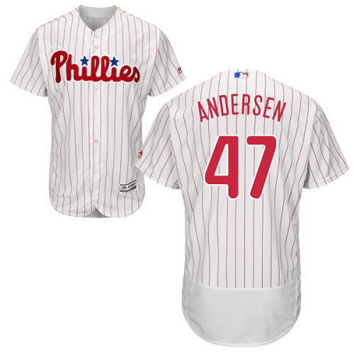 Phillies 47 Larry Anderson White Flexbase Jersey - Click Image to Close