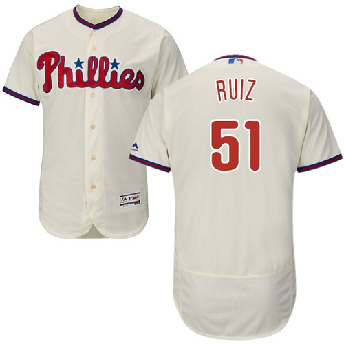 Phillies 51 Carlos Ruiz Cream Flexbase Jersey