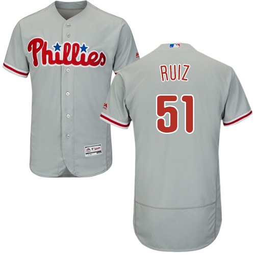 Phillies 51 Carlos Ruiz Gray Flexbase Jersey