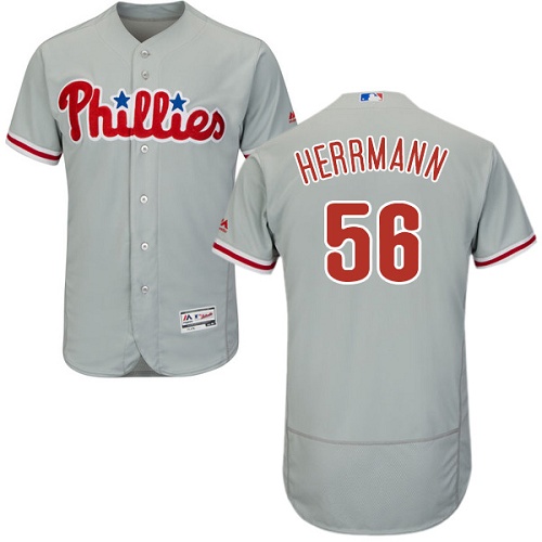 Phillies 56 Frank Herrmann Gray Flexbase Jersey