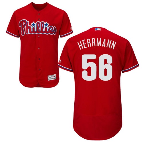 Phillies 56 Frank Herrmann Red Flexbase Jersey