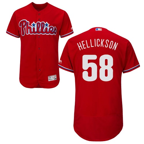Phillies 58 Jeremy Hellickson Red Flexbase Jersey - Click Image to Close