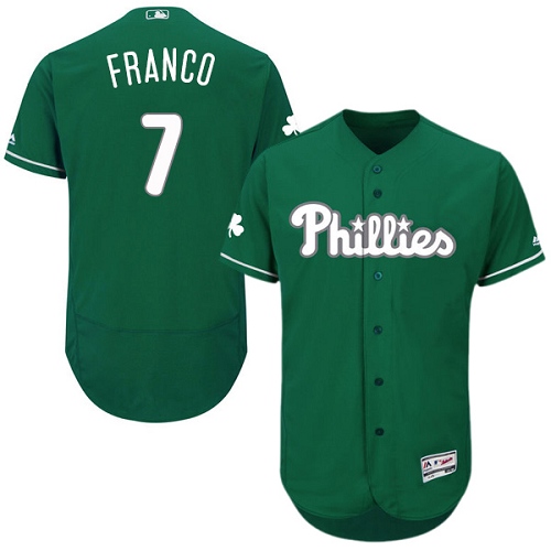 Phillies 7 Maikel Franco Green Celtic Flexbase Jersey