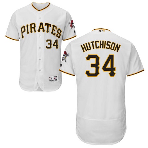 Pirates 34 Drew Hutchison White Flexbase Jersey