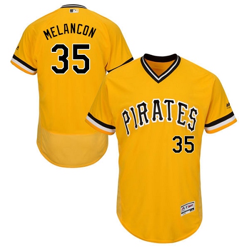 Pirates 35 Mark Melancon Gold Throwback Flexbase Jersey