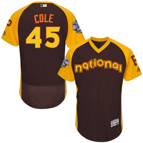 Pirates 45 Gerrit Cole Brown 2016 MLB All Star Game Flexbase Batting Practice Player Jersey