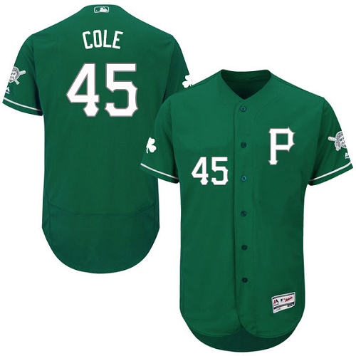 Pirates 45 Gerrit Cole Green Celtic Flexbase Jersey - Click Image to Close