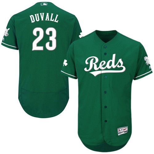 Reds 23 Adam Duvall Green Celtic Flexbase Jersey - Click Image to Close