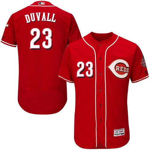 Reds 23 Adam Duvall Red Flexbase Jersey - Click Image to Close
