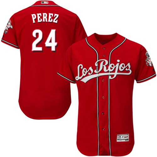 Reds 24 Tony Perez Red Alternate Flexbase Jersey