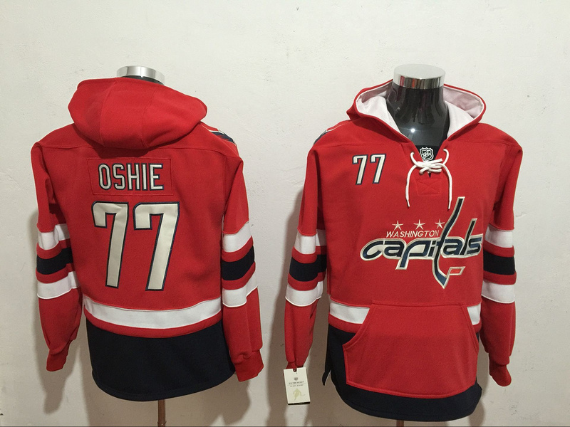 Capitals 77 T.J. Oshie Red All Stitched Hooded Sweatshirt