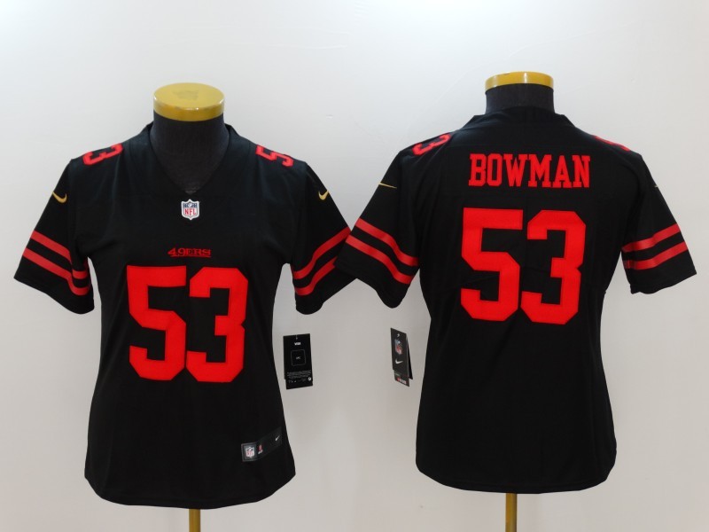Nike 49ers 53 NaVorro Bowman Black Vapor Untouchable Women Limited Jersey