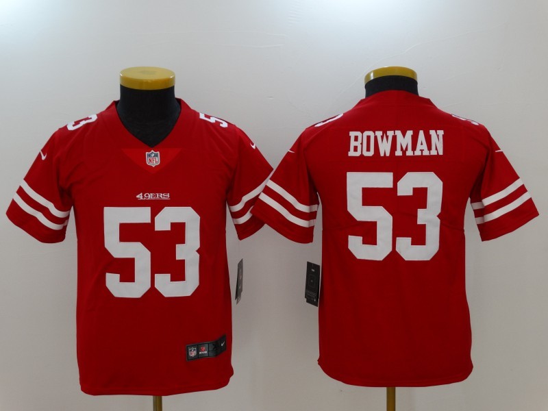 Nike 49ers 53 NaVorro Bowman Red Vapor Untouchable Youth Limited Jersey