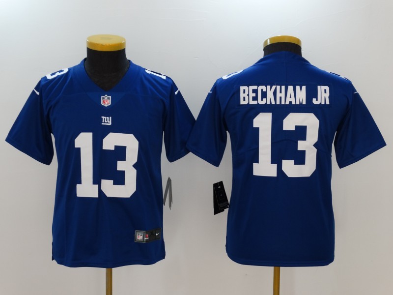 Nike Giants 13 Odell Beckham Jr. Blue Vapor Untouchable Youth Limited Jersey