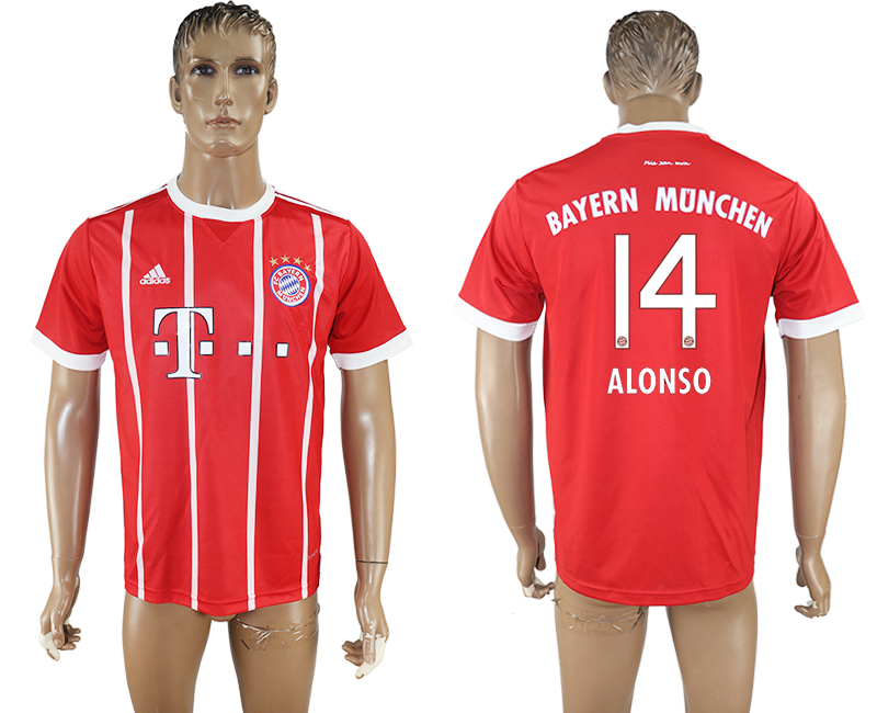 2017-18 Bayern Munich 14 ALONSO Home Thailand Soccer Jersey 2017-18 Bayern Munich 14 ALONSO Home Thailand Soccer Jersey