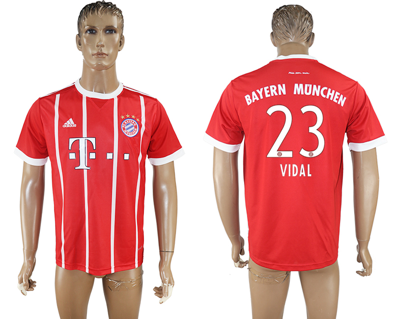 2017-18 Bayern Munich 23 VIDAL Home Thailand Soccer Jersey 2017-18 Bayern Munich 23 VIDAL Home Thailand Soccer Jersey