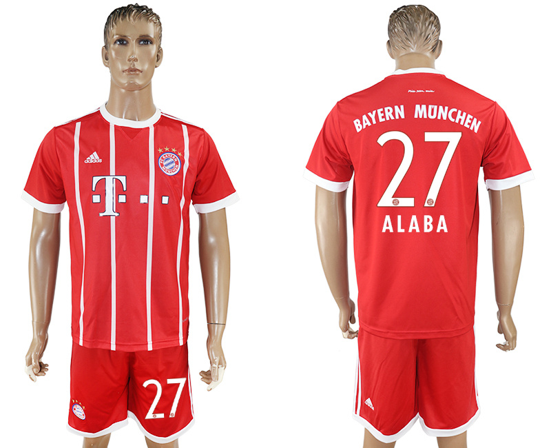 2017-18 Bayern Munich 27 ALABA Home Soccer Jersey