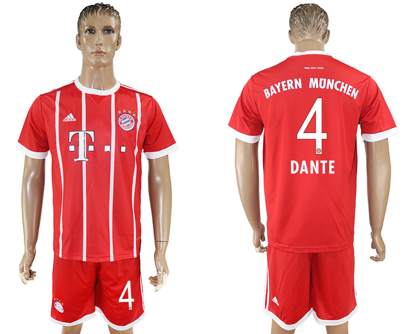 2017-18 Bayern Munich 4 DANTE Home Soccer Jersey